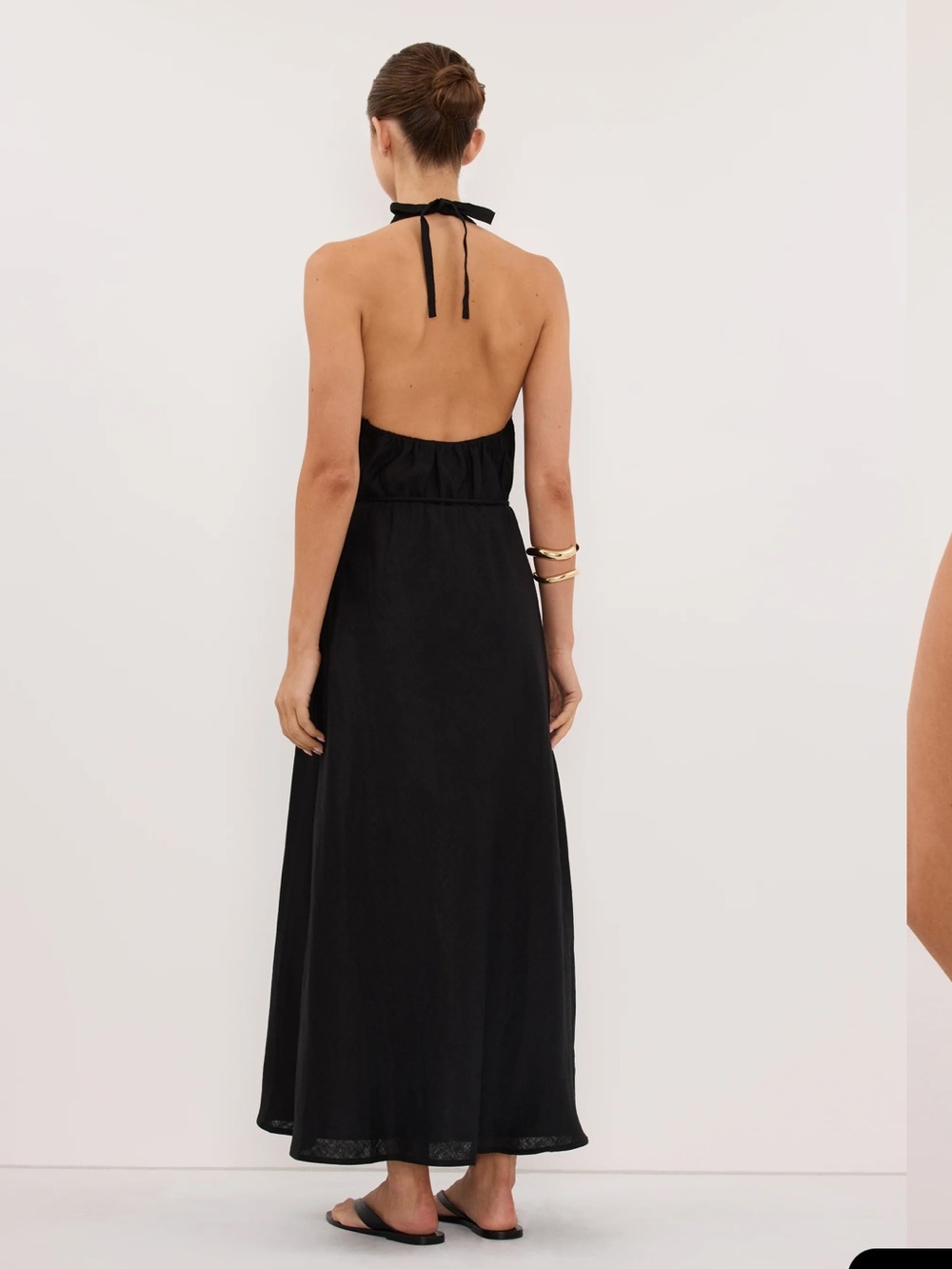 DISSH Black Backless Halter Maxi Dress
